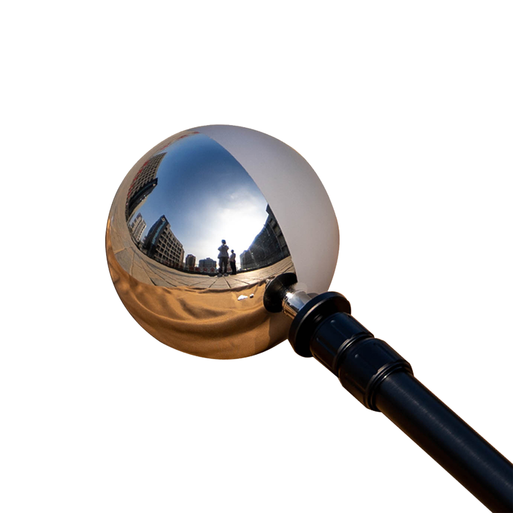 20cm single VFX ball with half mirror and half grey ball
